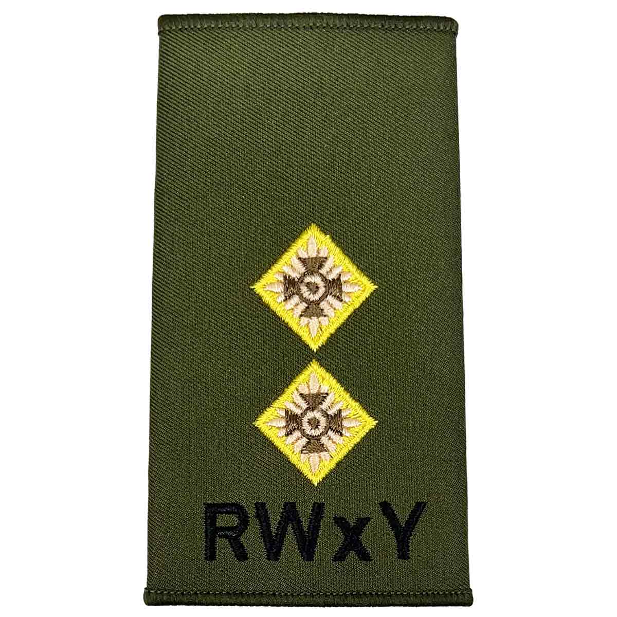 Royal Wessex Yeomanry (RWxY) Olive Green Rank Slides (Pair) - Image 4