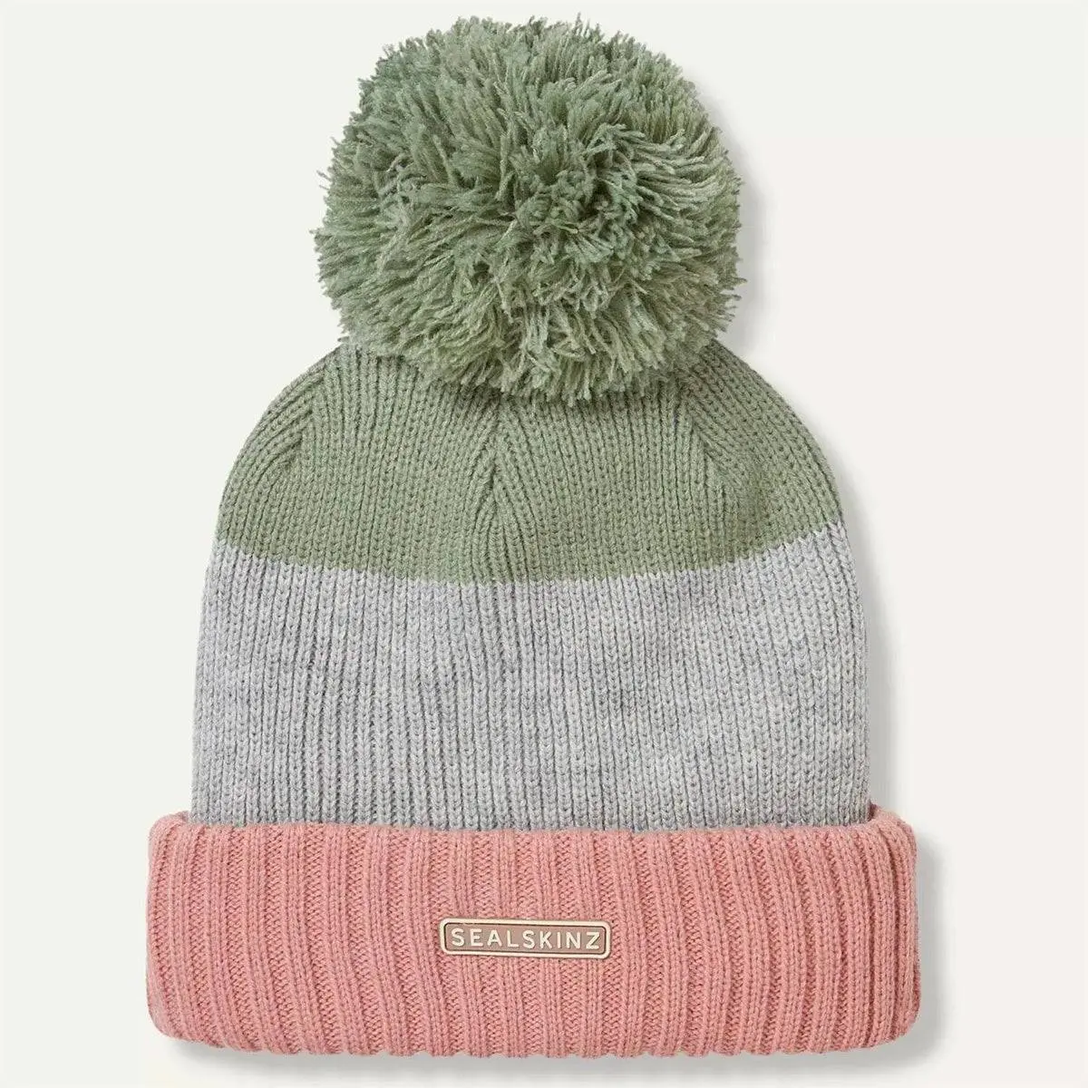 Sealskinz Flitcham Waterproof Fleece Lined Striped Bobble Hat - Image 3