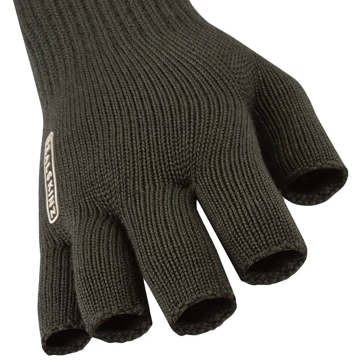 SealSkinz Thornham Merino Fingerless Gloves Olive - Image 2