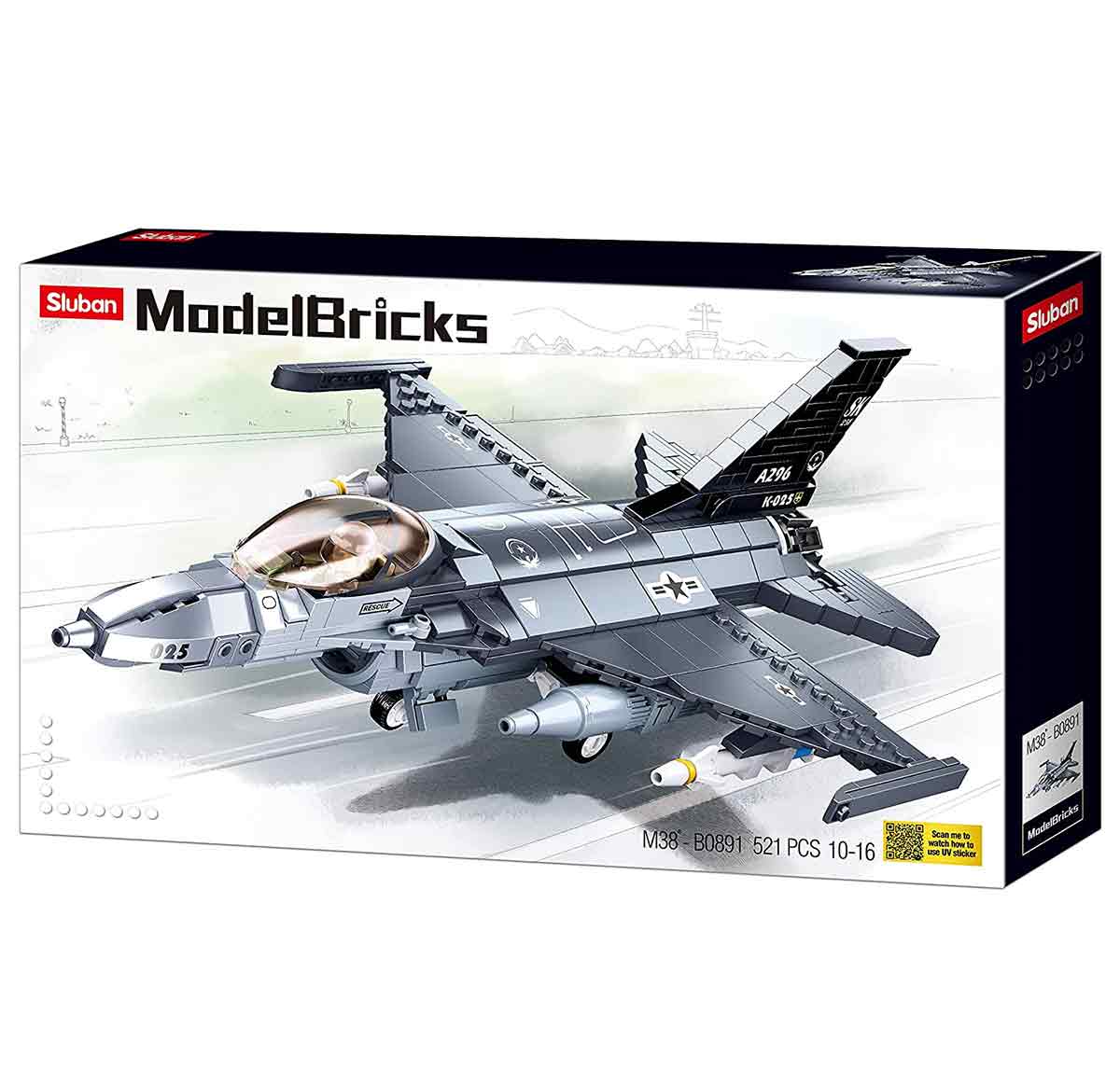 Sluban F16 Falcon Fighter Aircraft Plane Set M38-B0891 - Image 3