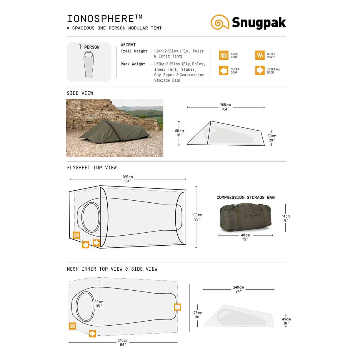 Snugpak Ionosphere IV Bivvi Tent - One Person Shelter - Image 8