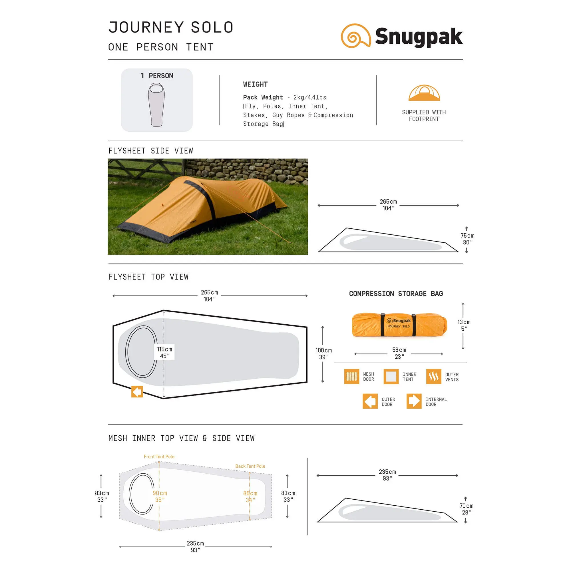 Snugpak Journey Solo 1 Person Bivvi Tent - Image 7
