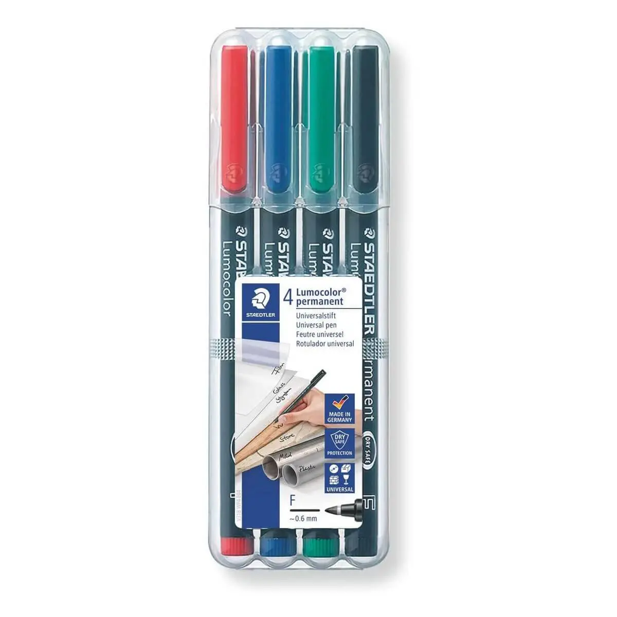 Staedtler Lumocolour Fine Permanent Assorted Pens - Pack of 4