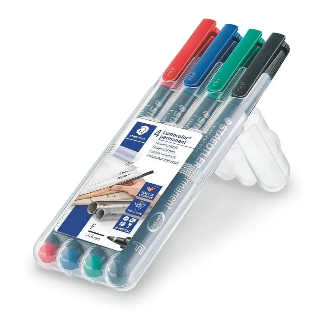 Staedtler Lumocolour Fine Permanent Assorted Pens - Pack of 4 - Image 2